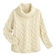 thumbnail image 1 of ARAN WOOLLEN MILLS Womens Aran Knit Sweater, Merino Wool Cowl Neck Cable Knit - Natural - XL, 1 of 2