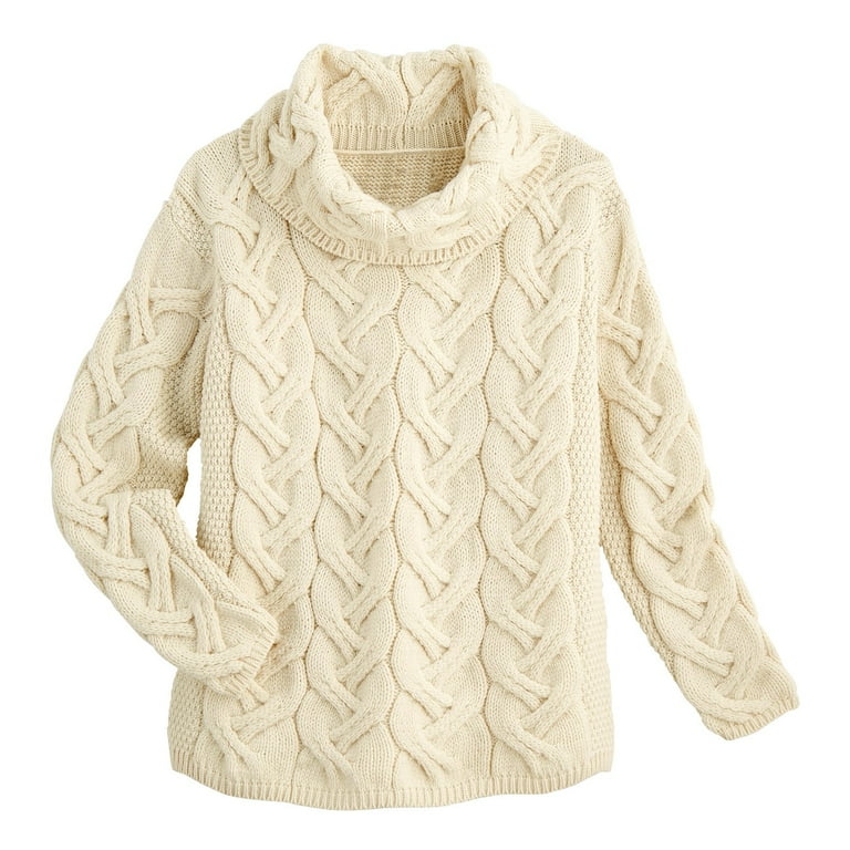 Cowl neck cable knit on sale sweater