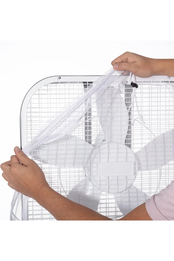 Mesh Box Fan Cover, White, 20 Inch, 2 PKS, Reusable Dustproof Safety Protector