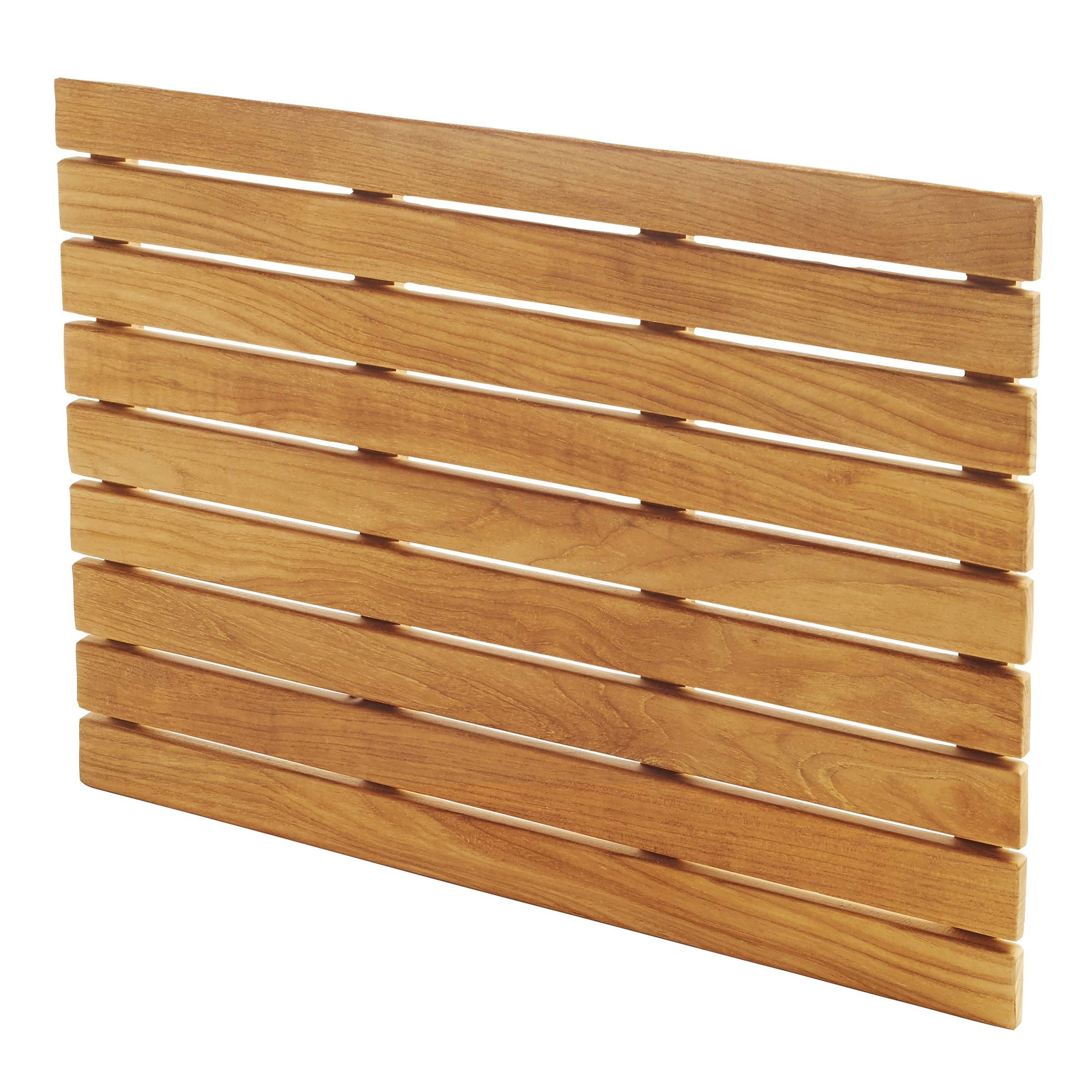 Natural Teak Wood Slatted Shower Mat 27" x 20"