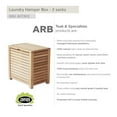 thumbnail image 1 of ARB TEAK & SPECIALTIES ACC612 Teak Laundry Towel Box Hamper with 2 Sacks, 1 of 1