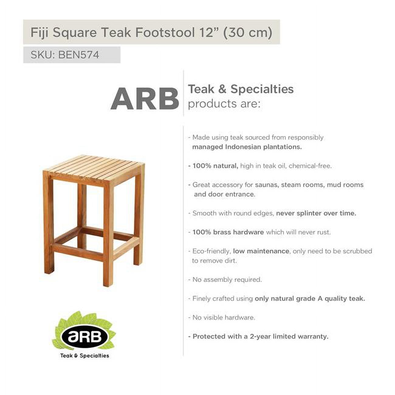 Fiji 12" Teak Shower Bench with Slim Legs