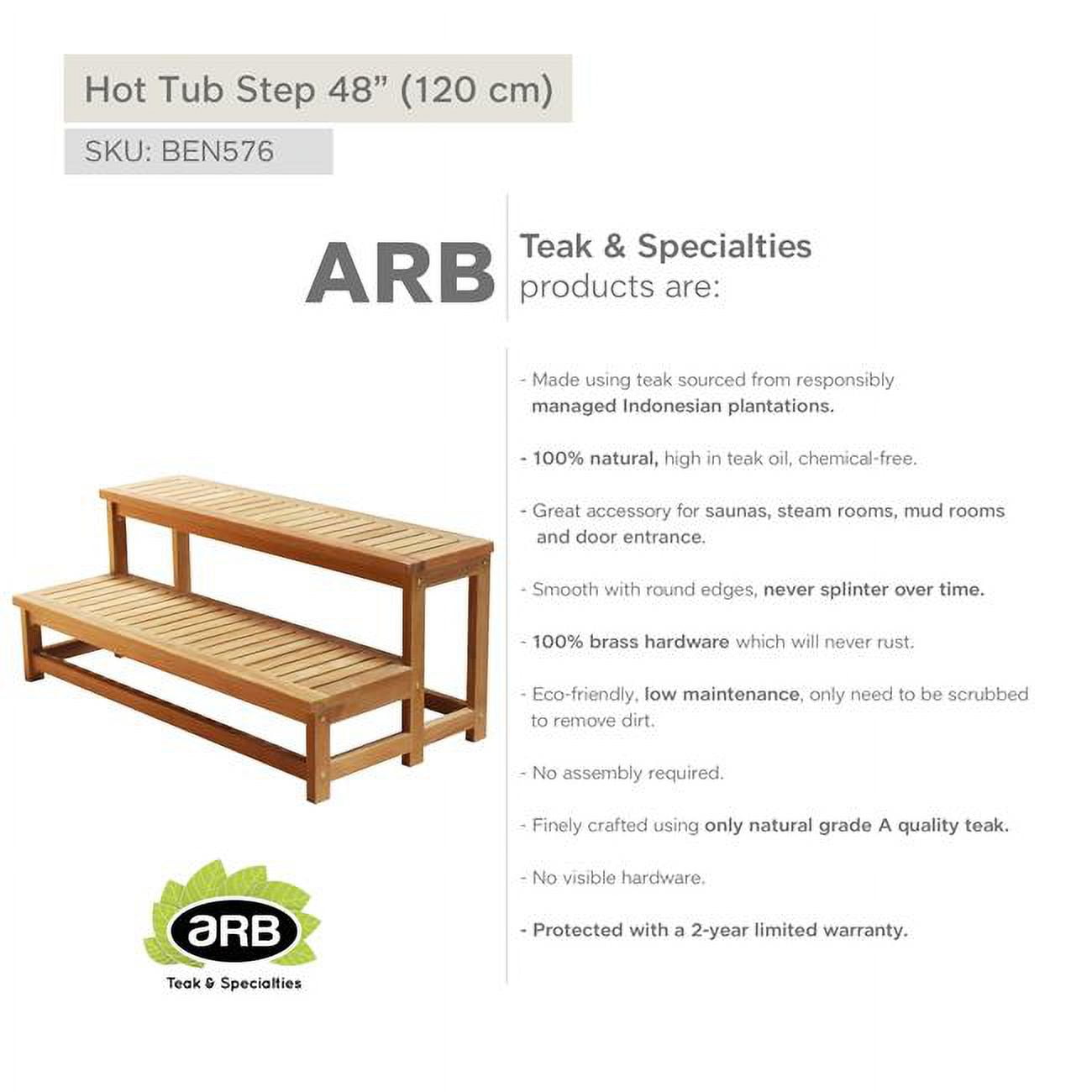 ARB 47.25" Natural Teak Hot Tub Step