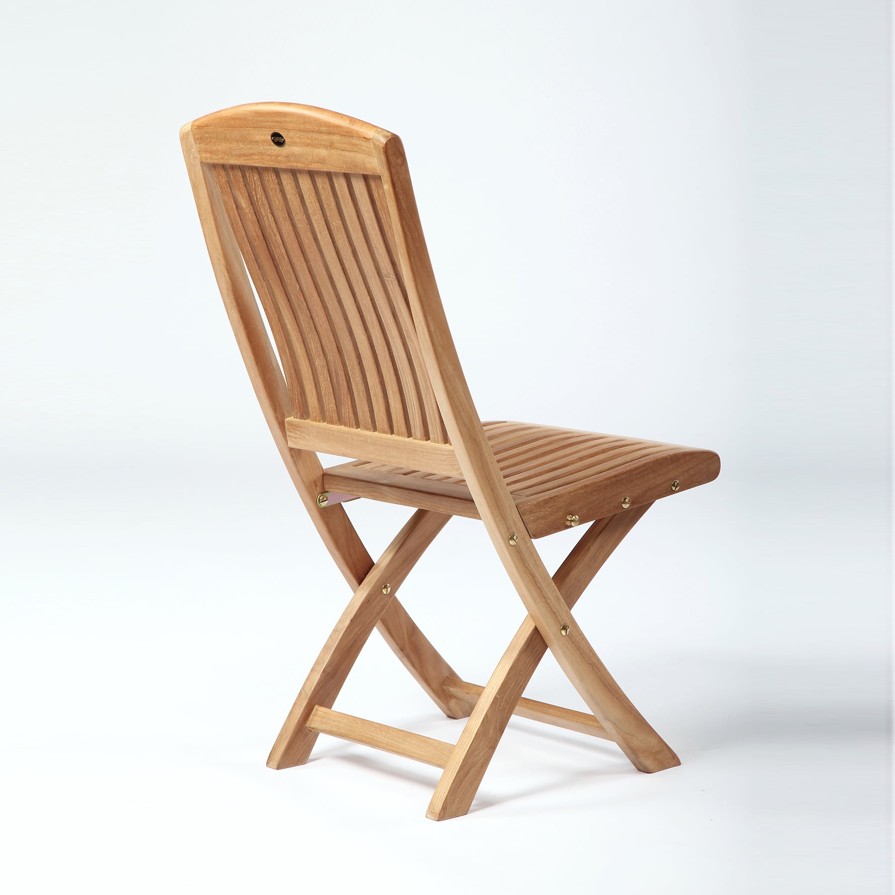 Colorado Teak Armless Folding Chair with Curved Backrest