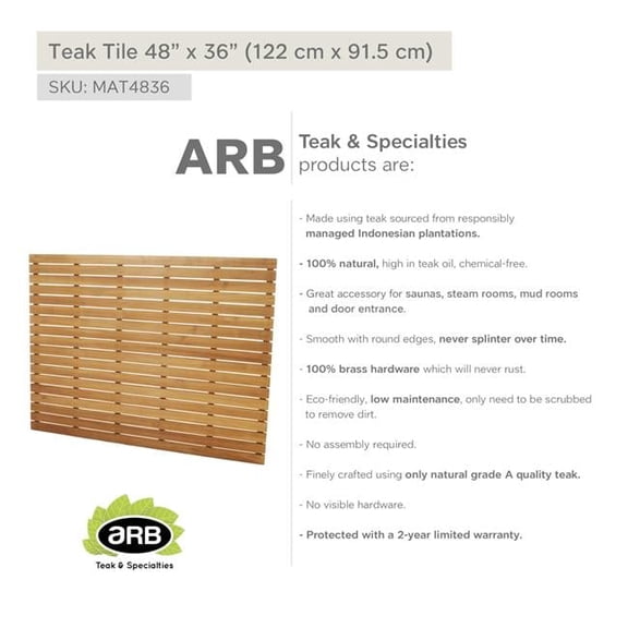 ARB Teak & Speciaties - ARB SPA Teak Prouct Line - Teak Shower Mat