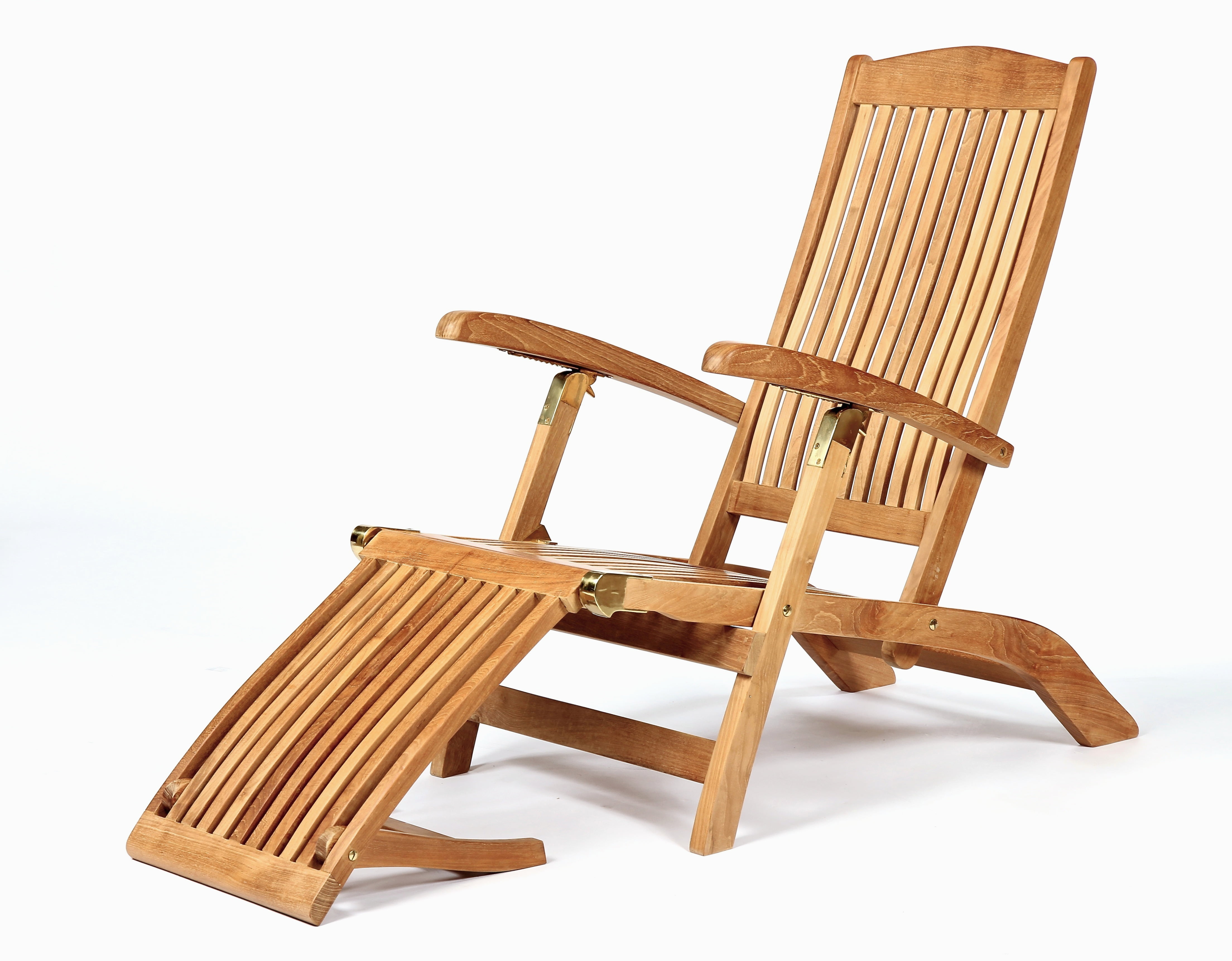 Colorado Teak Wood Outdoor Chaise Lounger with Arms