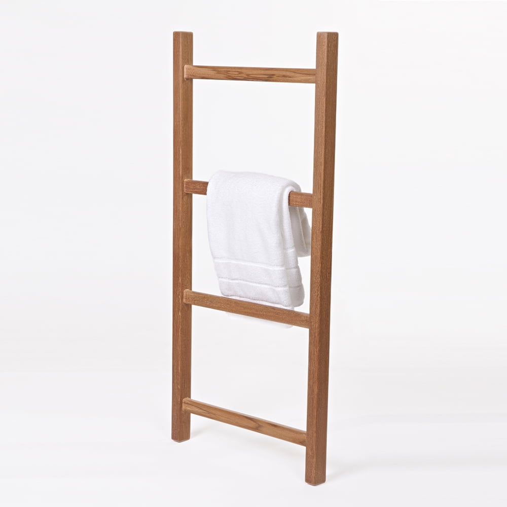 Teak Wood Wall Mounted Decorative Towel Ladder