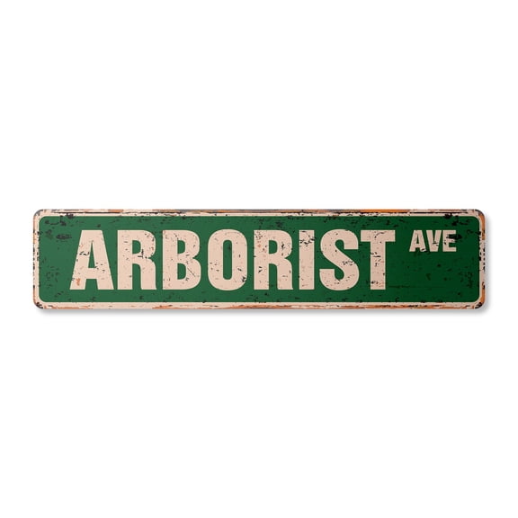 ARBORIST Vintage Plastic Street Sign tree trees service surgeon arboriculturist | Indoor/Outdoor | 24" Wide