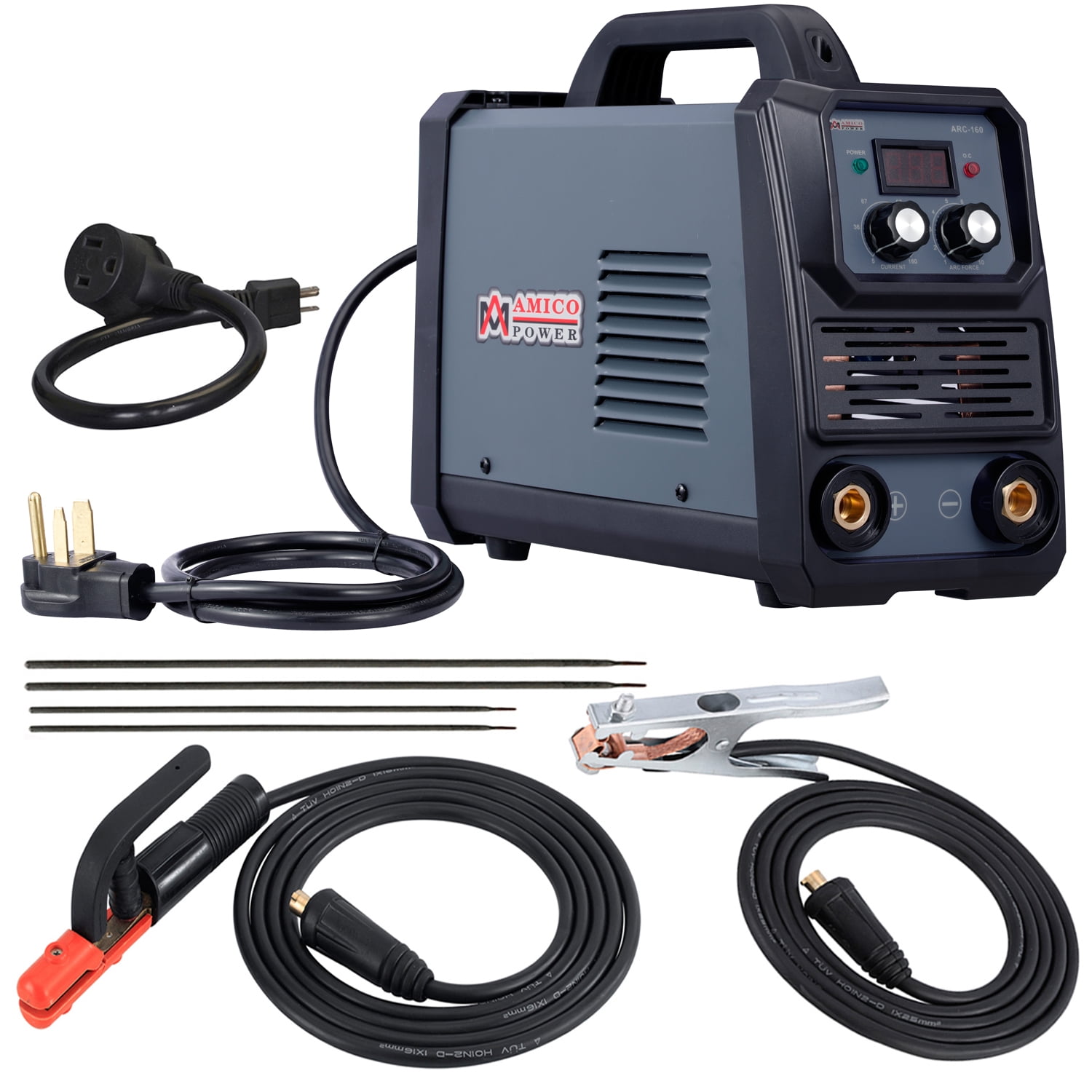 Amico Power 160 Amp IGBT DC Inverter Stick Welder, 115V/230V, Portable, 20 lb