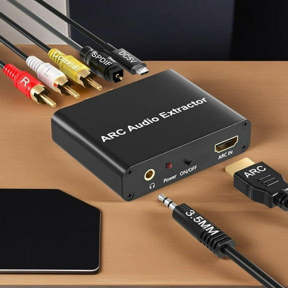 ARC Audio Extractor, ARC Adapter to Optical SPDIF Coaxial 3.5mm L/R RCA Stereo Sound Extractor for TV to Non-ARC Sound System,sound bar