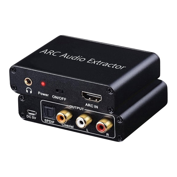 ARC Audio Adapter Extractor for HDTV DVD Gaming Consoles 192kHz DAC Converter with SPDIF/Coaxial/Optical/RCA/3.5mm Outputs HDMI ARC to Analog Audio Splitter for Home Theater Soundbar Setup,A