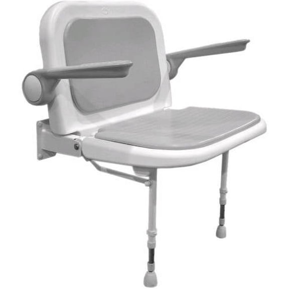 ARC DS4240-GR Deluxe Wide Seat with Back and Arms, Grey
