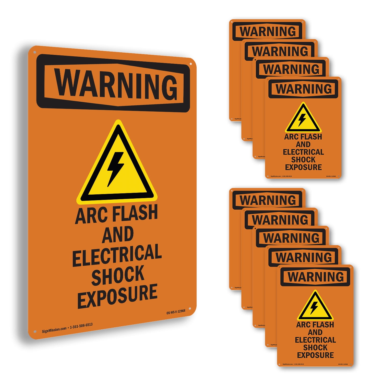 ARC Flash And Electrical With Symbol OSHA WARNING Rigid Plastic Sign 10 ...