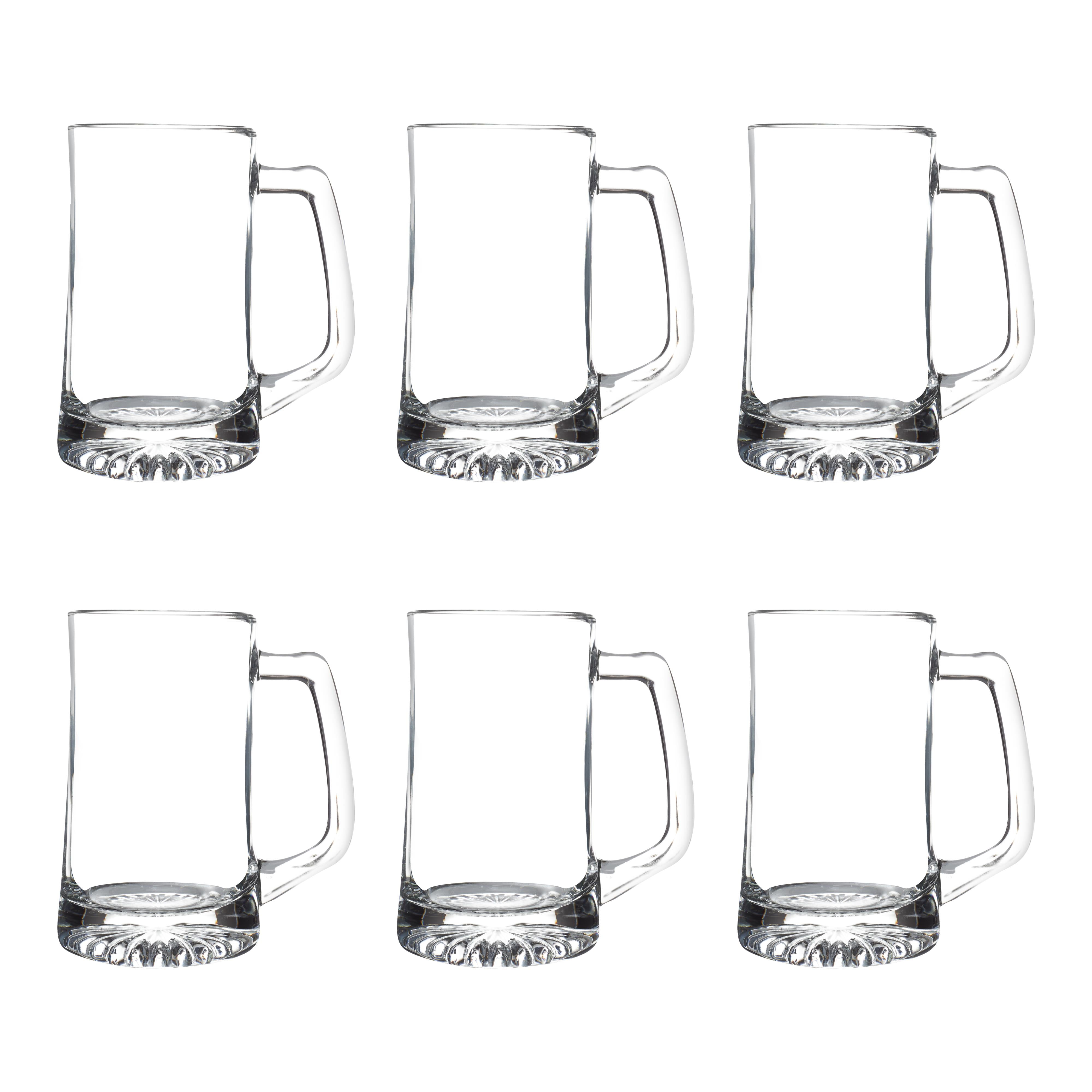 Granatan Beer Mugs with Gel Freezer 16 oz, Clear Double Walled Beer Mugs with Handles Set of 4