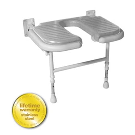 ARC Inc 04220P 4000 Series Shower Seat Wide vU-shaped Padded v Gray - 27.75 Inch W