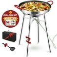 thumbnail image 1 of ARC Nonstick Paella Pan, Stainless Steel Paella Burner and Stand Set, Paella Pan Set with Propane Burner Head, Carry Bag, Wok Spatula, Foldable Brackets Perfect for Stockpot, Wok (21 in-16 Servings), 1 of 5