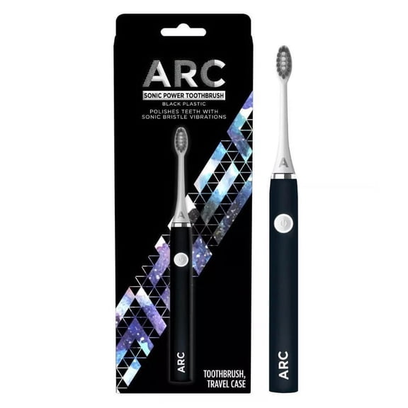 ARC Plastic Sonic Power Toothbrush with Travel Case - Black