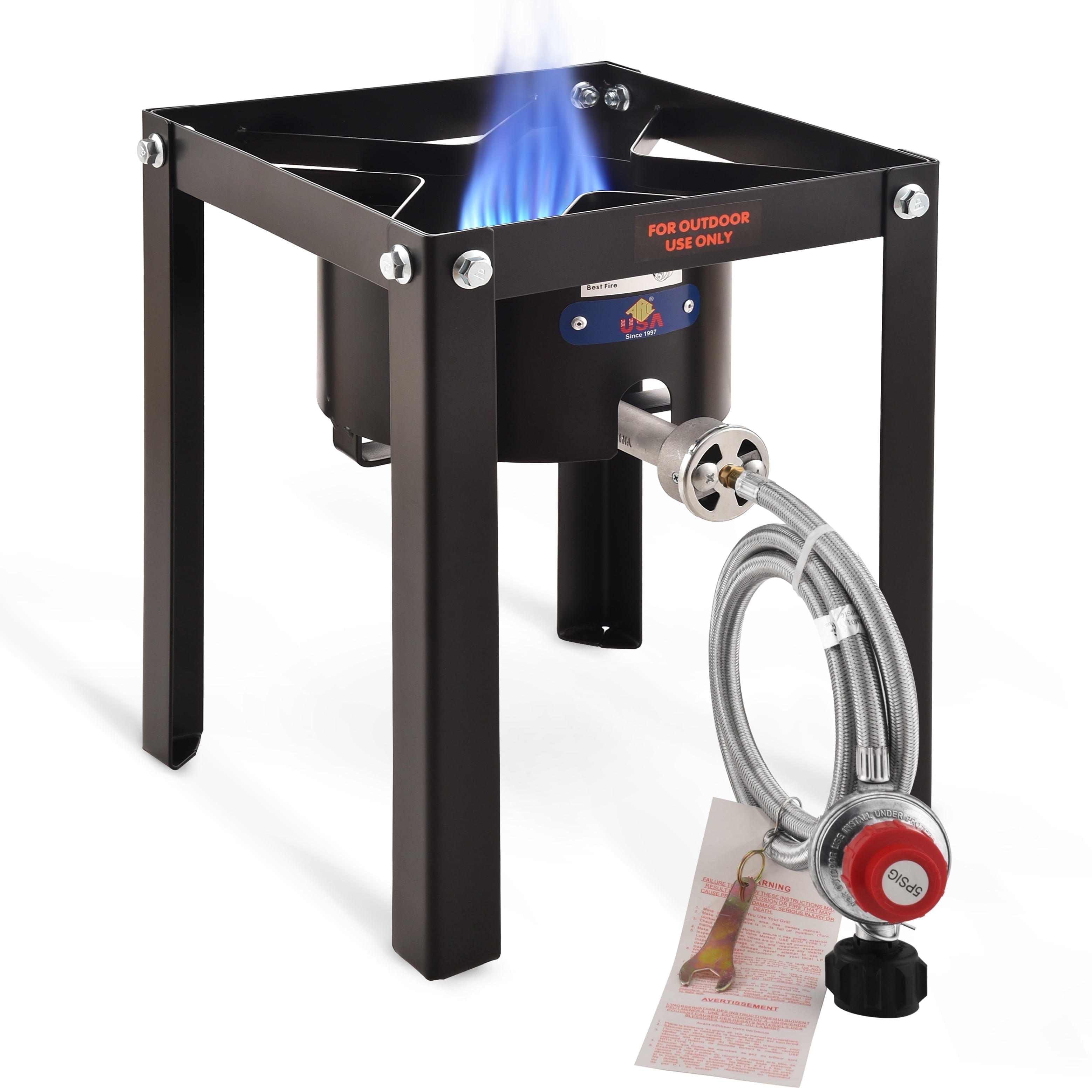 ARC 55,000 BTU Propane Burner Camping Stove,Outdoor Gas Stove Burner Cooker for Cooking for Turkey Fry,Homebrewing,Crawfish Boil,and More