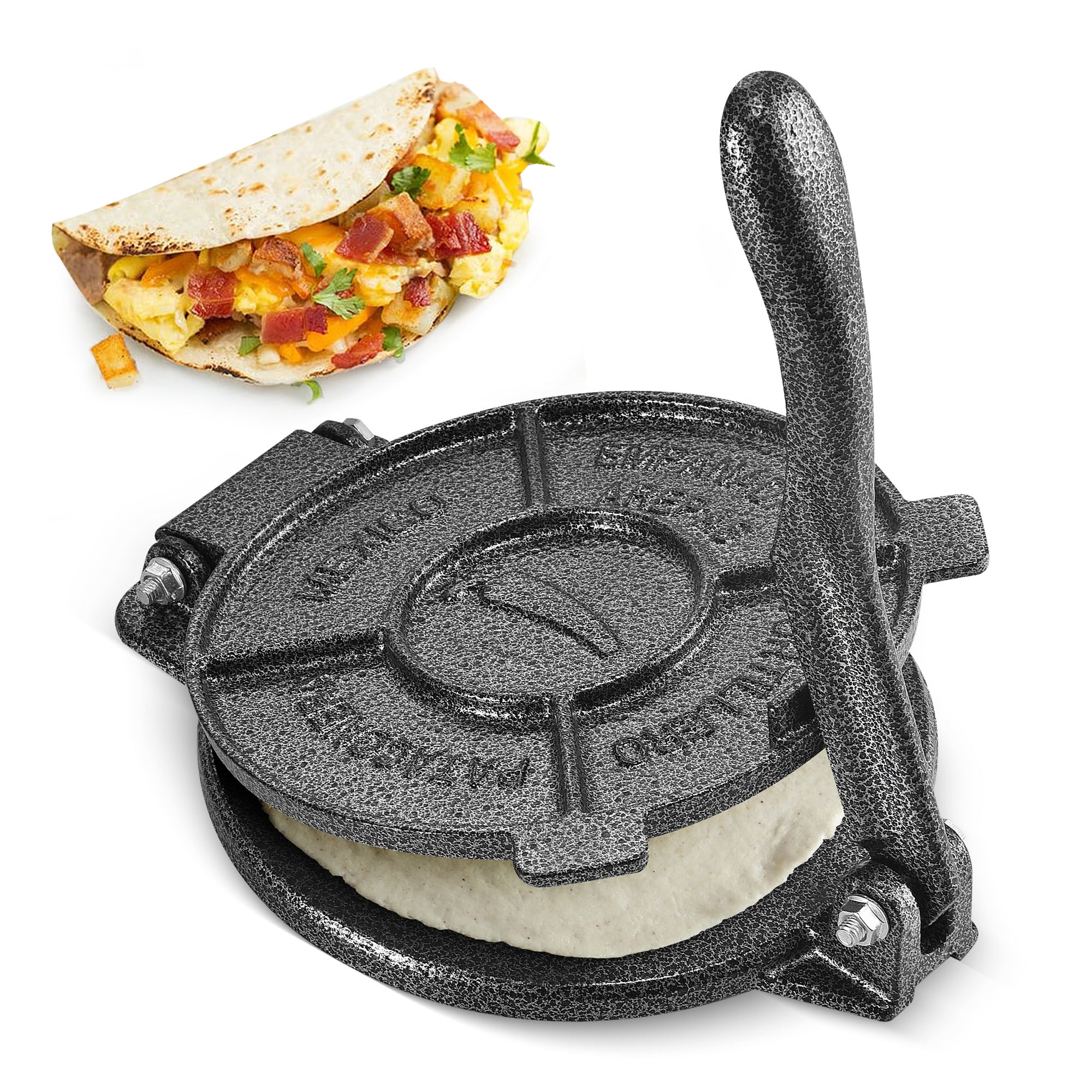 Heavy Duty Black Cast Iron 8-Inch Tortilla Press