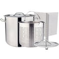 thumbnail image 1 of ARC USA 100QT 25Gallon Stainless Steel Stock Pot Tamale Steamer Crawfish Kit Turkey Fryer Pot All in One Function with Basket Steamer Divider and Hook, 1 of 9
