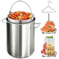 thumbnail image 1 of ARC 32QT Stainless Steel Stockpot For Seafood Boil Crawfish Boil Pot,Crab Boil Shrimp Boil Turkey Fryer Pot with Basket Divider and Hook, Lobster Tamale Steamer Pot Outdoor Cooking And Home Brewing, 1 of 7