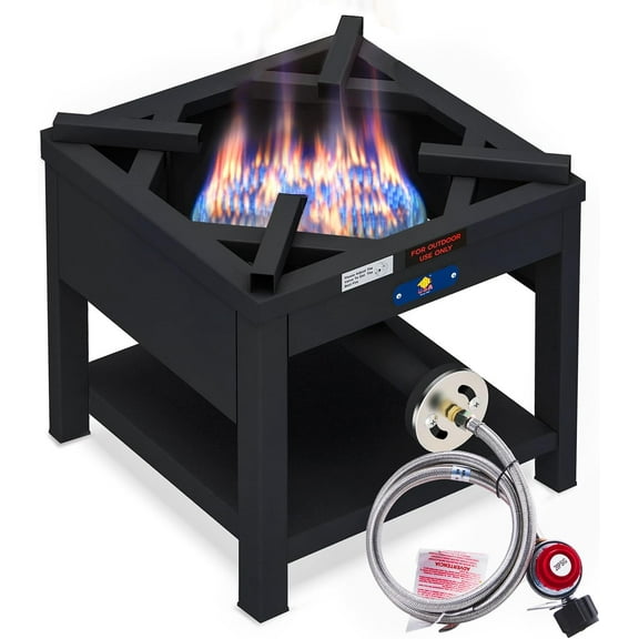 ARC USA 4242S Heavy Duty 200,000 BTU Cast Iron Propane High Pressure Single Burner Portable Camping Outdoor Picnic Stove.