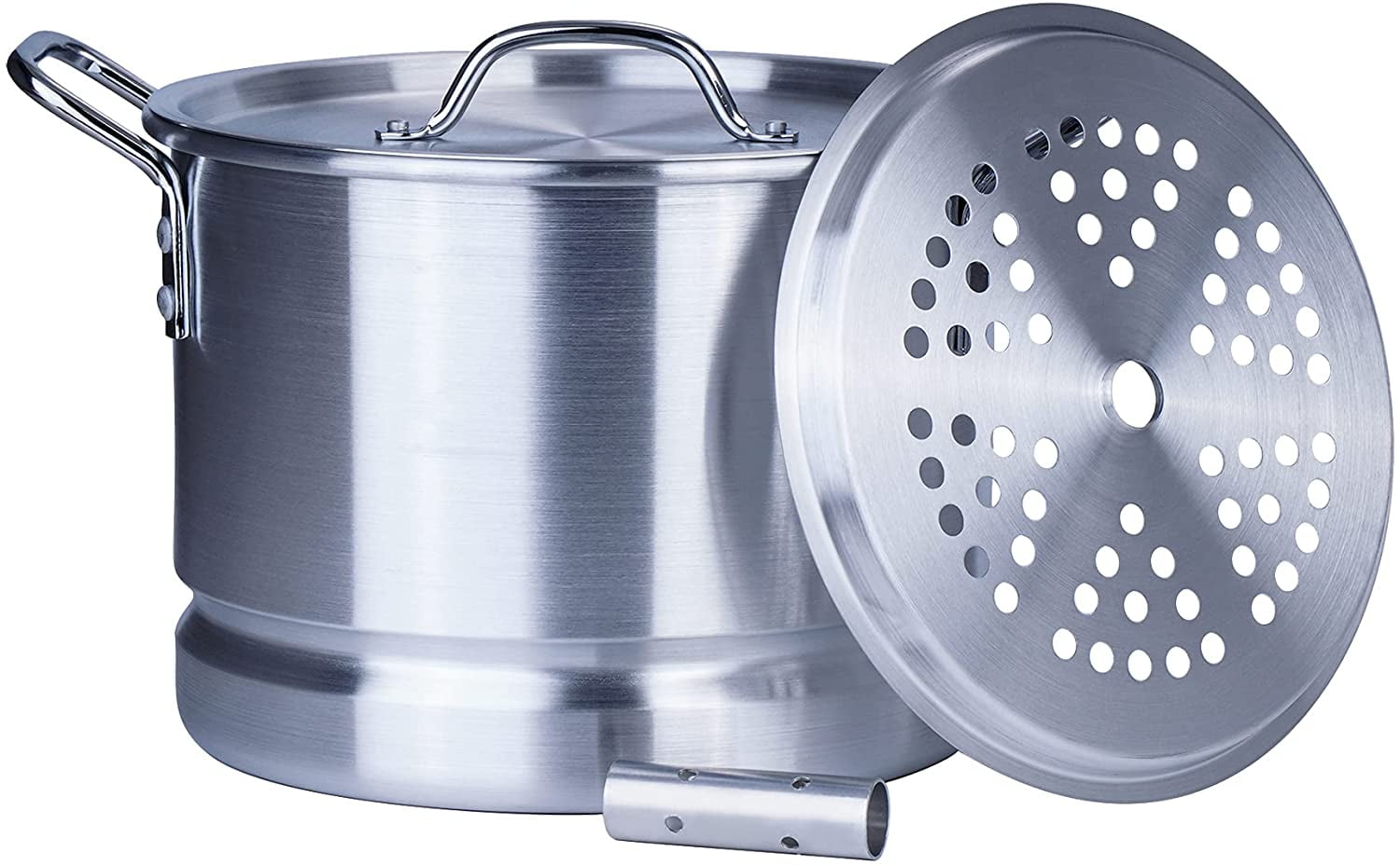 ARC USA Aluminum Tamale Steamer Pot Stock Pot with Steamer Rack & Steamer  Tube Silver 12 Quart