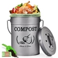 thumbnail image 1 of ARC USA Clean & Grow 1 Gallon Grey Plastic Kitchen Compost Bin, 1 of 6