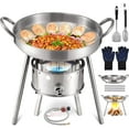 thumbnail image 1 of Heavy Duty 21" Stainless Steel Single Burner Propane Stove with Comal Set ,37,000 BTU High-Pressure Outdoor Propane Burner Cooker,Discada Disc Cooker,Great for backyard and outdoor cooking, 1 of 6
