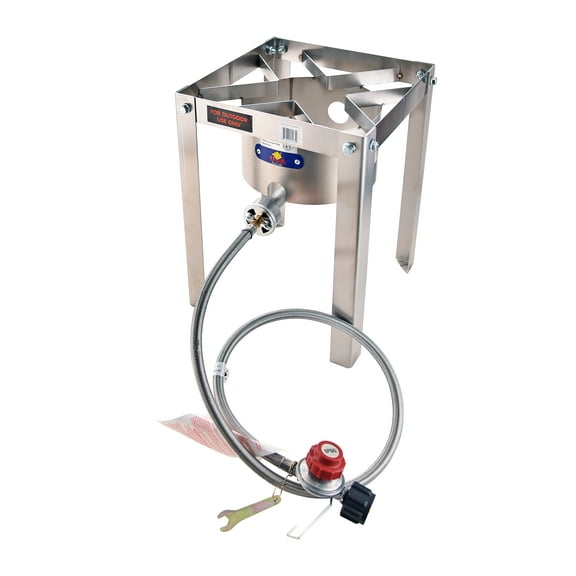 ARC USA SS3840S Outdoor Propane Burner Stainless Steel Camping Stove with Hose & Regulator 37,000 BTU/H