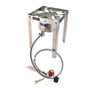 ARC USA SS3840S Outdoor Propane Burner Stainless Steel Camping Stove with Hose & Regulator 37,000 BTU/H