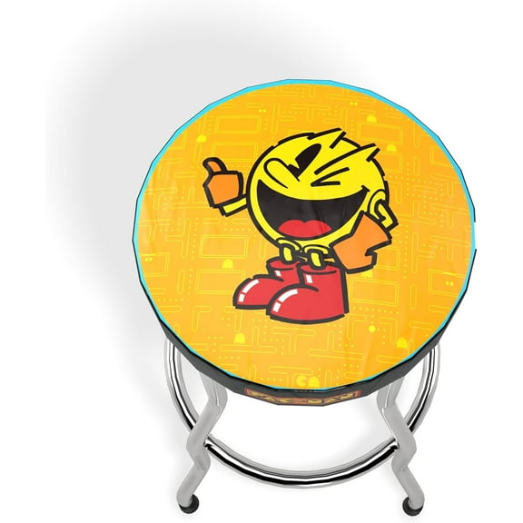ARCADE1UP Officially Licensed Adjustable Stool with Chrome-Plated Steel Frame and High-Density Foam Padding for Supreme Gaming Comfort (Pac-Man)