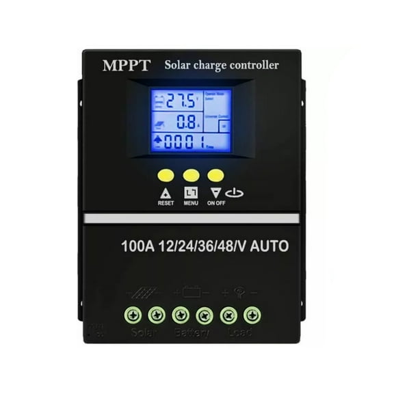 ARCADORA 100A MPPT Solar Charge Controller LCD Display Dual USB 12V 24V 36V 48V for Lithium Lead Acid Battery Systems Power Regulation