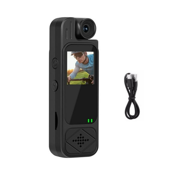 ARCADORA 1080P Mini Camera 180 Rotating Lens IR Night Vision Loop Record 128GB Dash Cam Law Enforcement Outdoor Use Black