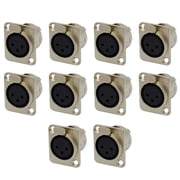 ARCADORA 10pcs XLR 3-Pin Female Connector with Latch Lock for Patch Snake Cables Durable Metal Audio Connection Mic Audio Equipment