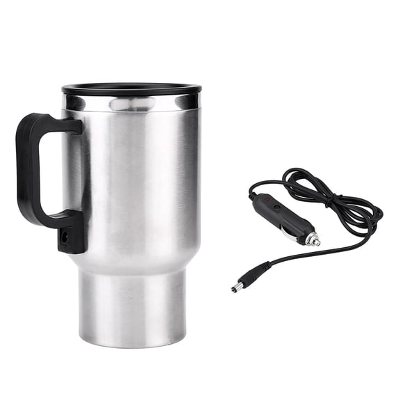 ARCADORA 12V Car Electric Cup 450ml 304 Stainless Steel Vacuum Insulation For Travel Hot Water Heating