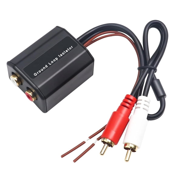 ARCADORA 2 Channel RCA Stereo Ground Loop Isolator for Audio Source Radio Noise Filter Oxygen Free Copper Wire Black
