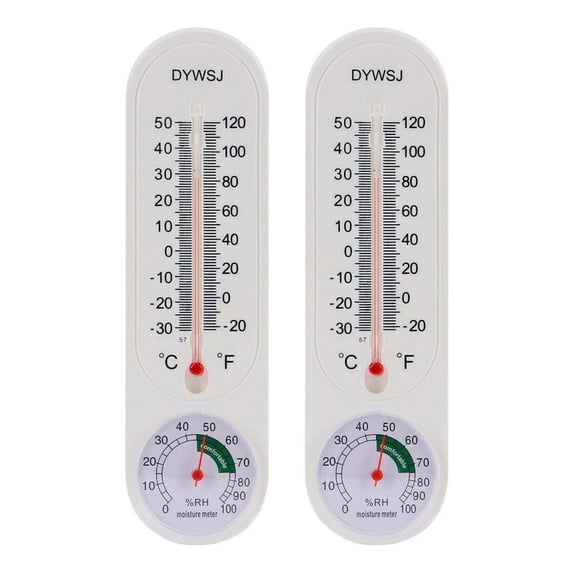 ARCADORA 2Pcs Mechanical Thermometer Hygrometer 2-In-1 Analog Display No Battery Design For Indoor Outdoor Home Garden Use