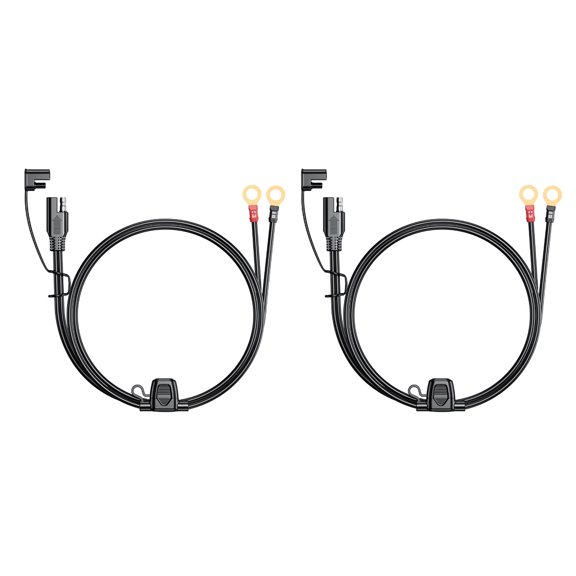 ARCADORA 2Pcs SAE To O Ring Terminal Cable 18AWG 6Ft Length 12-24V Fused Design For Car Motorcycle Battery Charger Connection