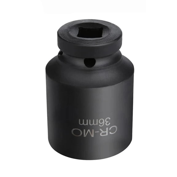 ARCADORA 36mm Deep Impact Socket 1/2 Inch Drive Chromium Vanadium Steel Black Thin Wall Design For Manual Pneumatic Ratchet Wrench Use