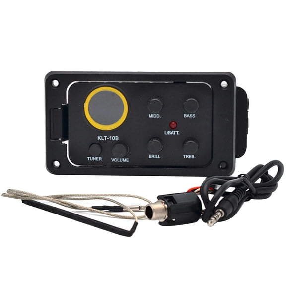 ARCADORA 4 Band Acoustic Guitar Pickup LED Battery Indicator 4 Band EQ Volume Control For Acoustic Guitar Ukulele Piezo Pickup Systems