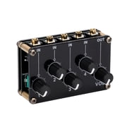 ARCADORA 4-Channel Stereo Audio Mixer Passive 3.5mm Line Mixer Volume Control Portable Low Noise Easy Use Recording