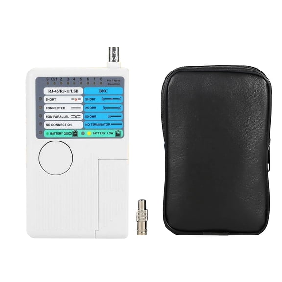ARCADORA 4-In-1 Network Cable Tester RJ45 RJ11 USB BNC Ports Gold-Plated Jacks For LAN Telephone Data Cable Fault Testing