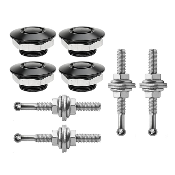 ARCADORA 4 Pack Push Button Quick Release Locking Pins Stainless Steel Aluminum Black Universal For All Car Engine Bay Hoods