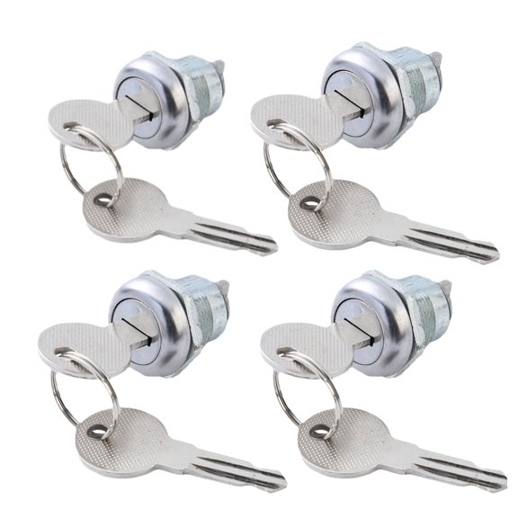 ARCADORA 4 Pack Tool Box Lock Cylinder Zinc Alloy Silver Galvanized Surface 5/8in Length For T-Handle Truck Tool Box Replacement