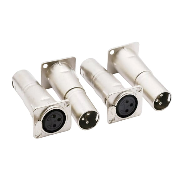 ARCADORA 4 XLR Female to Male Panel Mount Adapters D Size 24mm No Solder Latch Lock 16A 50V Audio Connection