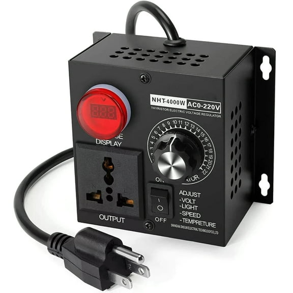 ARCADORA 4000W Voltage Regulator 110V 220V Adjustable Speed Controller Kettle Heater Fan Metal Case Wide Application