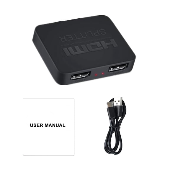 ARCADORA 4K HD Splitter 1 in 2 Out Dual Display 1080P 3D Support Video Distributor Amplifier for HDTV Monitor Projector