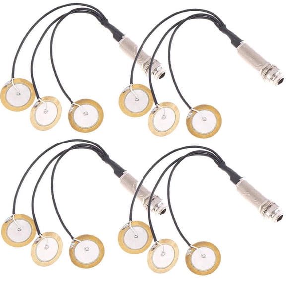 ARCADORA 4Pcs Kalimba Piezo Pickup Metal Plastic Construction 6.35mm Jack For Thumb Piano Mbira Instrument Amplification