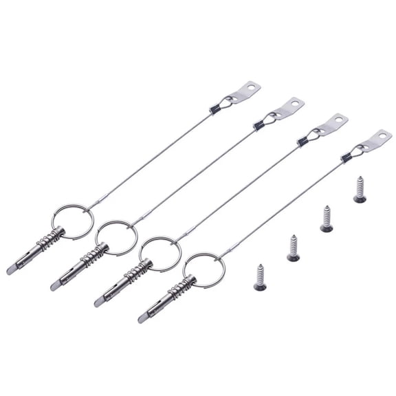 ARCADORA 4pcs Quick Release Pin Marine Stainless Steel 0.24x1.65 Bimini Top Boat Top Deck Hinge with Screws Boat Hardware